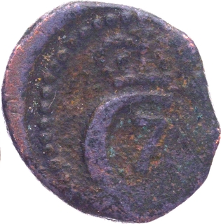 Copper 4 Cash Coin Christian VII of Indo-Danish-Tranquebar.