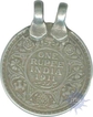 1911, Silver One Rupee, Bombay, A Jeweller Pendent, About Very Fine. 