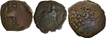 Copper three coins of Yaudheyas of Bahudhanayaka.