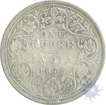 Silver One Rupee Coin of  Victoria Queen of Bombay Mint of 1875.