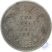 Error Silver Two Annas of Victoria Empress of  Calcutta Mint of 1881.