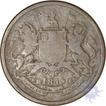 Copper Half Anna of East India Company of Calcutta Mint of the year 1845.