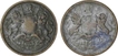 Copper Two coins of Calcutta Mint.  