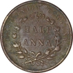 Copper Half Anna of Calcutta mint of the year 1815.