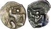 Silver  Tara of Two Coins of Harihara I of Vijayanagara Empire.