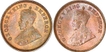 Bronze One Twelfth Anna Coins of King George V of Calcutta Mint.