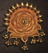 Antique Royal Rose Gold Brooch with Floral work of Ninetieth Century.