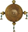 Elegant Gold Pendant with Emeralds and Basra Pearls from South India Region.