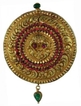 Gold Pendant of  Lord Narasimha Swami studded with Rubies and Emeralds.