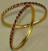 Antique Gold Bangels with Ruby