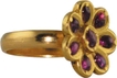 Gold Ring Studded with Red Burmese Rubies.