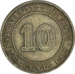 Silver Ten Cents Coin of Straits Settlements of 1917.