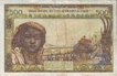 Five Hundred Francs Bank Note of West Africa.