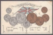 Coin Card with Viceroy King Edward VII and Queen Victoria Flag of India