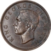 Copper One Penny Coin of King George VI of New Zeland.