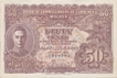 Fifty Cents Bank Note of Malaya of King George VI of 1941.