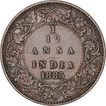 Copper One Twelfth Anna Coin of Victoria Empress of Calcutta Mint of 1885.