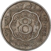 Copper Nickel Eight Annas Coin of King George V of Bombay Mint of 1919.