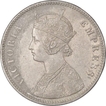 Silver One Rupee Coin  of Victoria Empress of Calcutta Mint of 1885.