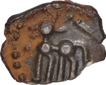 Silver One Fourth Tara Coin of Devaraya I of Sangama Dynasty.
