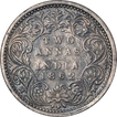 silver Two Annas of Victoria Queen of Bombay Mint of 1862.