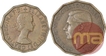 Brass Three Pence Coins of George VI and Elizabeth II of Great Brittain.