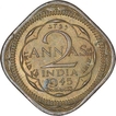 Cupro Nickel Two Annas Coin of King George VI of Calcutta Mint of 1945.