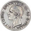 Silver Five Lire Coin of Vittorio Emanuele III of Italy of 1927.
