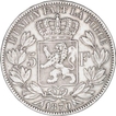 Silver Five Francs Coin of Leopold II of Belgium.
