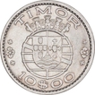 Silver Ten Escudos Coin of Timor of Portuguese.