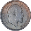 Error Copper One Quarter Anna Coin of King Edward VII of Calcutta Mint of 1904.
