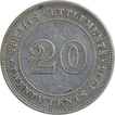 Silver Twenty Cents Coin of of King George V of Strait Settlement.