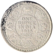 Silver One Rupee Coin of King George V of Calcutta Mint of 1915.