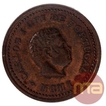 Bronze One Twelfth Tanga Coin of Carlos I of Portuguese Administration of Indo Portuguese.
