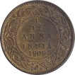 Bronze One Twelfth Anna Coin of King Edward VII of Calcutta Mint of 1909.