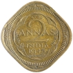 Nickel Brass Two Annas Coin of King George VI of Calcutta Mint of 1945.