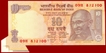 Error Ten Rupees Bank Note Signed By D.Subbarao of 2009.