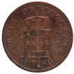 Bronze One Eighth Tanga Coin of Carlos I of Portuguese Administration of Indo Portuguese.