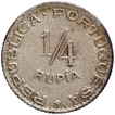Copper Nickel Quarter Rupia Coin of Indo Portuguese.