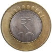 Die Rotated Error Nickel Bronze Ten Rupees Coin of Republic India of 2013.