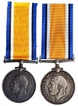 Silver Medals of First World War awarded to R. Bate and E. Hunter.