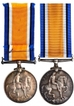 Silver Medals of First World War awarded to R. Bate and E. Hunter.