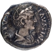 Silver Denarius Coin of Diva Faustina I Senior of Roman Empire.