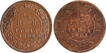 Copper and Bronze Half Pice Coins of King Edward VII of Calcutta Mint of 1906.