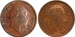 Copper and Bronze Half Pice Coins of King Edward VII of Calcutta Mint of 1906.