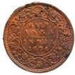 Copper Half Anna Coin of Victoria Queen of Calcutta Mint of 1876.