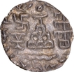 Silver Drachma Coin of Amoghbuti of Kuninda Dynasty with ten dotted sun behind the deer.