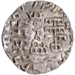 Silver Drachma Coin of Amoghbuti of Kuninda Dynasty with goddess standing on the lotus flower bed.