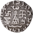 Silver Drachma Coin of Amoghbuti of Kuninda Dynasty with one arched hill.