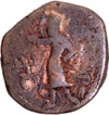 Copper Tetradrachma Coin of Huvishka of Kushan Dynasty of MIOPO type.